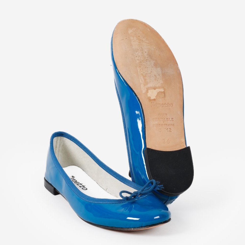 Repetto Blue Patent Cendrillon Flats